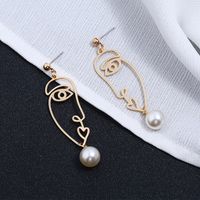 Elegant Abstract Alloy Plating Inlay Artificial Pearls Women's Earrings Necklace main image 2
