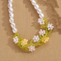 Elegant Lady Bohemian Flower Abs Pearl/bead/glass/metal Beaded Women's Necklace sku image 3