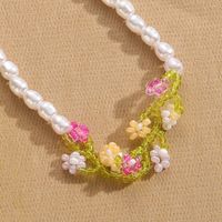 Elegant Lady Bohemian Flower Abs Pearl/bead/glass/metal Beaded Women's Necklace sku image 4