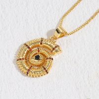 Luxurious Beach Conch Copper Inlay Zircon 14k Gold Plated Pendant Necklace sku image 1