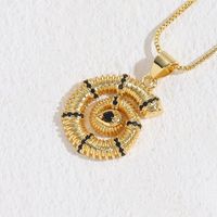 Luxurious Beach Conch Copper Inlay Zircon 14k Gold Plated Pendant Necklace sku image 2