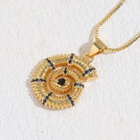 Luxurious Beach Conch Copper Inlay Zircon 14k Gold Plated Pendant Necklace sku image 3