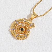 Luxurious Beach Conch Copper Inlay Zircon 14k Gold Plated Pendant Necklace sku image 4