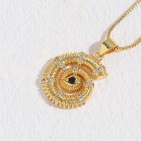 Luxurious Beach Conch Copper Inlay Zircon 14k Gold Plated Pendant Necklace sku image 5