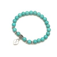 Retro Ethnic Style Animal Heart Shape Mermaid Stainless Steel Turquoise Beaded Inlay Artificial Pearls Bracelets sku image 6