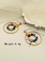 1 Pair Modern Style Round Plating 304 Stainless Steel Arylic 14K Gold Plated Drop Earrings main image 2