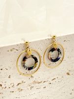 1 Pair Modern Style Round Plating 304 Stainless Steel Arylic 14K Gold Plated Drop Earrings main image 1