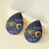 Retro Vacation Sun Moon Starfish Arylic Plating Women's Drop Earrings main image 1