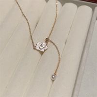 Sweet Flower Alloy Plating Inlay Artificial Pearls Rhinestones Women's Necklace sku image 1