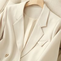 Damen Mantel Langarm Blazer Tasche Casual Klassische Stil Einfarbig main image 5