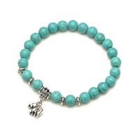 Retro Ethnic Style Animal Heart Shape Mermaid Stainless Steel Turquoise Beaded Inlay Artificial Pearls Bracelets sku image 11