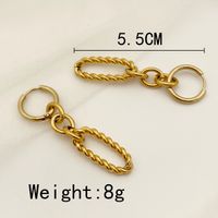 1 Pair Simple Style Solid Color Chain Plating 304 Stainless Steel Gold Plated Drop Earrings main image 2