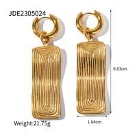 Großhandel Einfacher Stil Rechteck Rostfreier Stahl Überzug 18 Karat Vergoldet Ohrringe Halskette sku image 2