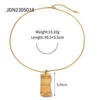 Wholesale Simple Style Rectangle Stainless Steel Plating 18k Gold Plated Earrings Necklace sku image 1