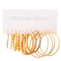 1 Set Ig Style Geometric Plating Inlay Alloy Artificial Pearls Rhinestones 14k Gold Plated Earrings sku image 8