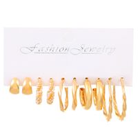 1 Set Ig Style Geometric Plating Inlay Alloy Artificial Pearls Rhinestones 14k Gold Plated Earrings sku image 7