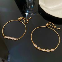 Ig Style Sweet Oval Flower Butterfly Copper 14k Gold Plated Zircon Drawstring Bracelets In Bulk main image 5