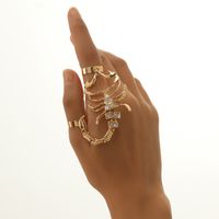 Wholesale Jewelry Cool Style Scorpion Alloy Rhinestones Plating Inlay Open Ring main image 5