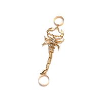Wholesale Jewelry Cool Style Scorpion Alloy Rhinestones Plating Inlay Open Ring sku image 1