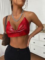 Women's Vest Sleeveless Tank Tops Hollow Out Diamond Sexy Streetwear Solid Color sku image 3