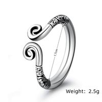 Chinoiserie Simple Style Solid Color Alloy Copper Open Ring main image 3