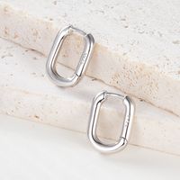 1 Pair Vintage Style Simple Style Commute Square Plating Sterling Silver 18k Gold Plated White Gold Plated Earrings main image 4