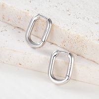 1 Pair Vintage Style Simple Style Commute Square Plating Sterling Silver 18k Gold Plated White Gold Plated Earrings sku image 1