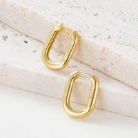 1 Pair Vintage Style Simple Style Commute Square Plating Sterling Silver 18k Gold Plated White Gold Plated Earrings main image 3