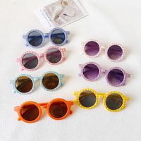 Casual Vacation Plaid Pc Resin Round Frame Full Frame Kids Sunglasses main image 1