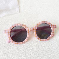 Casual Vacation Plaid Pc Resin Round Frame Full Frame Kids Sunglasses sku image 3