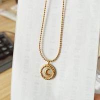 Simple Style Moon Titanium Steel Plating 18k Gold Plated Pendant Necklace sku image 1