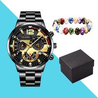 Fashion Solid Color Butterfly Double Snap Quartz Men's Watches sku image 23