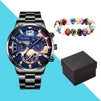 Fashion Solid Color Butterfly Double Snap Quartz Men's Watches sku image 22