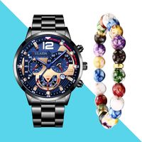 Fashion Solid Color Butterfly Double Snap Quartz Men's Watches sku image 4