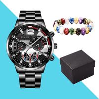 Fashion Solid Color Butterfly Double Snap Quartz Men's Watches sku image 24
