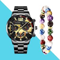 Fashion Solid Color Butterfly Double Snap Quartz Men's Watches sku image 5
