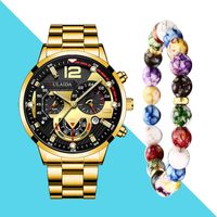 Fashion Solid Color Butterfly Double Snap Quartz Men's Watches sku image 7