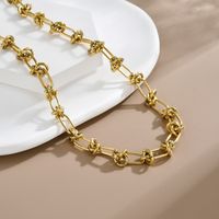 304 Stainless Steel 18K Gold Plated Hip-Hop Plating Geometric Necklace main image 3