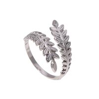 Vintage Style Simple Style Leaves Stainless Steel Plating Gold Plated Silver Plated Open Ring main image 4