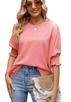 Women's T-shirt Short Sleeve T-shirts Casual Simple Style Solid Color main image 3