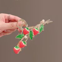 Sweet Strawberry Alloy Inlay Pearl Hair Claws main image 3