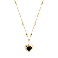 Vintage Style Simple Style Heart Shape Copper Brass Plating Inlay Artificial Gemstones Gold Plated Pendant Necklace main image 4