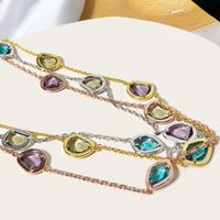 Elegant Lady Geometric Copper Plating Inlay Artificial Crystal Necklace main image 3