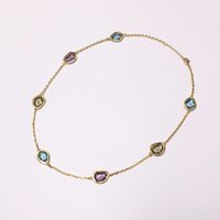 Elegant Lady Geometric Copper Plating Inlay Artificial Crystal Necklace sku image 2