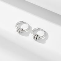1 Pair Simple Style Solid Color Inlay Sterling Silver Rhinestones Earrings sku image 2