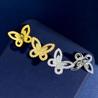 Elegant Lady Butterfly Copper Inlay Zircon Bracelets Earrings Necklace main image 3