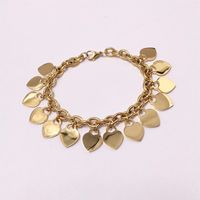 Basic Classic Style Heart Shape Titanium Steel Plating Bracelets main image 5