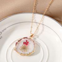 Sweet Flower Plastic Resin Epoxy Women's Pendant Necklace sku image 13