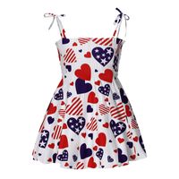 Independence Day Casual Streetwear Flag Star Stripe Printing Polyester Girls Dresses main image 5