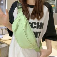 Women's Classic Style Solid Color Canvas Waist Bags main image 6